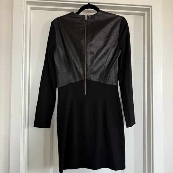 NWT! Helmut Lang Faux Leather Bodycon Little Black Dress LBD Medium - Picture 5 of 12